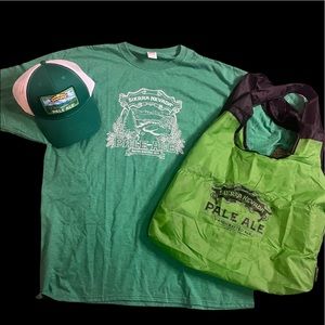 sierra nevada trucker hat, bag, and tshirt